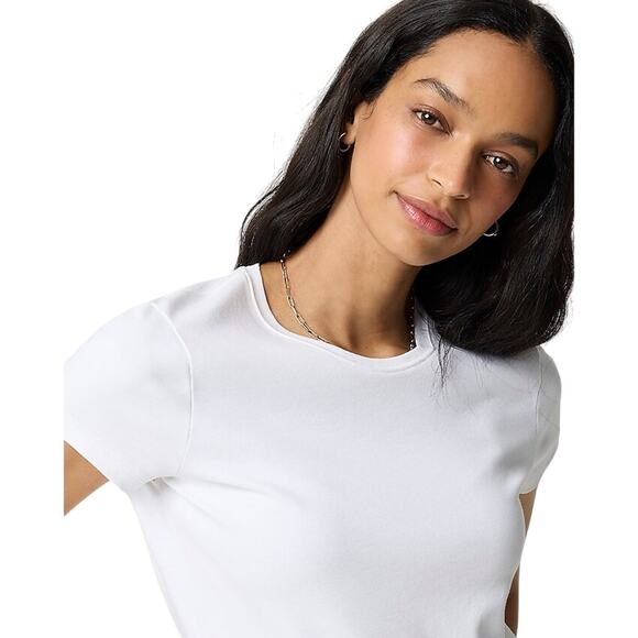 NWT J.Crew White Cotton Crewneck Tee Women’s XXL 2X Fair Trade Basic - Picture 3 of 8